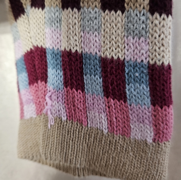 NWOT Talbots tan red pink blue purple cotton cardigan sweater Womens Large - Picture 9 of 9